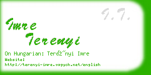 imre terenyi business card